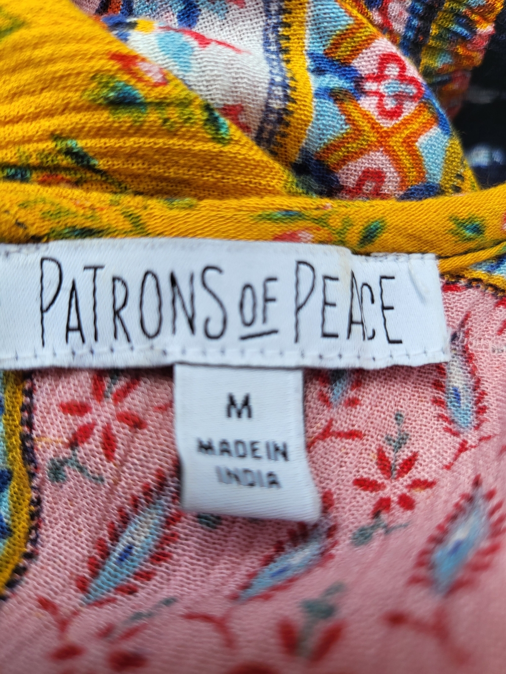 Patrons of Peace Mixed Print Boho Sleeveless Dress Medium - Picture 5 of 6